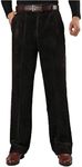 Flygo Mens Wale Stretch Expandable Waist Straight-Fit Corduroy Pant Non-Iron (29, Dark Green)