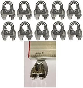 Cable Clamps 3/16” U-Bolts Galvanized Wire Rope Clamps Clips 10 Pack