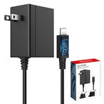 6amLifestyle Charger for Nintendo Switch 5FT 15V 2.6A PD Fast Charging Support TV Dock AC Power Supply Adapter for Nintendo Switch & Lite Wall Charger with USB C Cable for Nintendo Switch