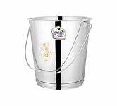 Mintage Stainless Steel Laser Bucket/Balti Multipurpose Leak Proof Bucket (14 No, 15.6L) Drum (Silver, Pack of 1) 35+Years of Innovation and Quality