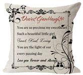 Dearest Granddaughter Sweet Kind Loving You are The Light of Every Passing Day Gift for Granddaughter Cotton Linen Square Throw Waist Pillow Case Decorative Cushion Cover Pillowcase Sofa 18"x 18"