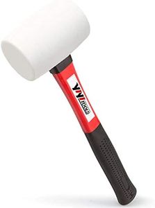 YIYITOOLS Rubber Mallet Hammer With fiberglass Handle–16-oz, white