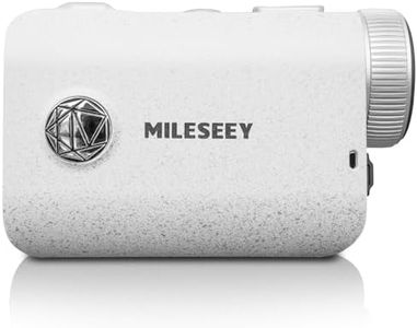 MiLESEEY Pocket Golf Rangefinder with Slope on/Off, 0.1s Flag Lock Pulse Vibration, IP65 Waterproof,1000 Yards Rechargeable Laser Range Finder Golfing, 7.5° Wide Field of View (White)