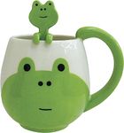 Amian Shop Funny Coffee Mug 15 oz Frog Coffee Mug with Spoon Funny Mug Novelty Cup Ceramic Mug Gift for Women Men Birthday Festival Christmas