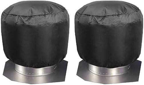 Turbine Vent Cover 2 Pack, Luxiv Roof Ventilator Cover Heavy Duty Turbine Ventilator Protector Shield Waterproof 420D Oxford Cloth Black (20D x 20W)