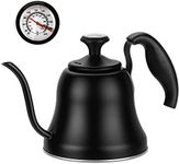 Chefbar Tea Kettle with Thermometer for Stove Top Gooseneck Kettle, Pour Over Coffee Kettle, Tea Pot Stovetop Teapot, Hot Water Heater Boiler for Camping, Home & Kitchen, Matte Black - 0.8 Liter/28oz