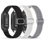 Bands Compatible with Fitbit Inspire 3, Stretchy Nylon 3 Pack Soft Loop Straps Replacement Wristband for Fitbit Inspire 3 Tracker Smart Watch for Women Men