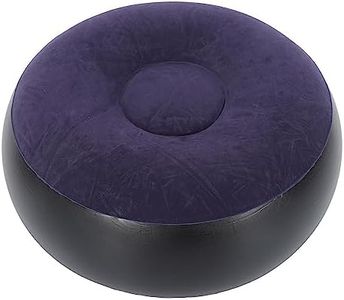 MUNEFE Inflatable Flocking Stool, Outdoor Inflatable Chair, Round Air Chair Footrest Cushion for Camping Gaming Lunch Break Party Travel