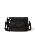 Baggallini Women's Original Everyday Bag RFID Crossbody, Black Quilt, One Size