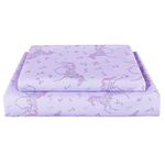 Softan Bed Sheet Set for Kids Girls, Twin Size Kids Sheets Microfiber Kids Fitted Sheet, Breathable and Silky Soft Feeling Kids Sheet Set 3 Piece Purple Flower Unicorn Kids Twin Bed Sheet