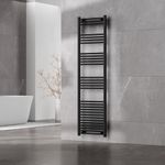 Go Bathrooms Nola Bathroom Towel Rail Heated Bathroom Radiator Wall Mounted Ladder Rail Designer Black - 1800mm x 500mm