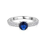 Ornate Jewels 925 Silver Blue Sapphire American Diamond Sparkly Solitaire Ring for Women and Girls | With Certificate of Authenticity & 925 Stamp | Life-time Warranty*