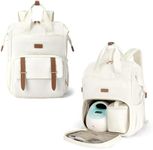 mommore Diaper Bag Backpack, Breast Pump Backpack for Spectra S1,S2 Medela Pumping Backpack for Working Moms with 15.6 inch Laptop Sleeve, Off White