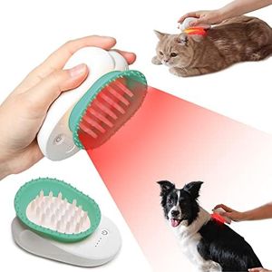 Feeding's LED Therapy Pet Brush | Cold Laser Therapy Device for Dogs Cat Deshedding Brush Cat Massager for Indoor Cats Dog Brush Dog Arthritis Pain Relief Cat Brush Red Light