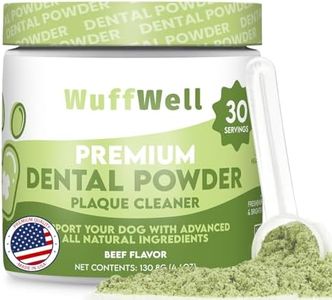 WuffWell Dog Teeth Cleaning Powder - Natural Dental Care for Dogs with Probiotic Blend - Removes Plaque & Tartar - Freshens Breath - Easy to Use - Supports Oral Health - Ideal Dog Dental Powder