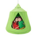 VEVOR Hanging Tree Tent, 330 LBS Capacity Hanging Tent Swing for Indoor and Outdoor Hammock Sensory Swing Chair w/LED Lights String, Inflatable Base, Ceiling Swing Pod Play Tent for Kids & Adults