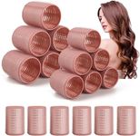 xnicx 18pcs Hair Rollers,Self Grip Ceramic Ionic Thermal Hair Roller Hair Curlers,Large Hair Rollers Curlers for Hair Volume Hair Curling,Hair Curlers no Heat for Long Short Hair(Pink)