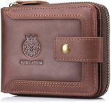 SCHLATUM Genuine Leather Zipper Wal