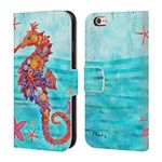 Head Case Designs Officially Licensed Paul Brent Seahorse Coastal Leather Book Wallet Case Cover Compatible With Apple iPhone 6 / iPhone 6s