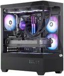 Redragon CA606 Gaming Back-Mounted PC Case, ATX Computer Chassis w/ 3 x 120mm Fans Pre-Installed & High Airflow Perforated Panels, 270° Full View, Easy Cable Management, Black