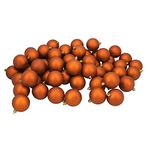 Northlight 31754306 60 Count Matte Burnt Orange Shatterproof Christmas Ball Ornaments, 2.5"