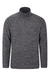 Mountain Warehouse Snowdon Mens Micro Fleece Top - Warm, Breathable, Quick Drying, Zip Collar Fleece Sweater, Soft & Smooth Pullover - for Spring Summer, Travelling, Walking Dark Grey L
