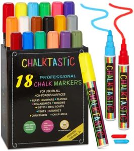 CHALK MARKERS By FANTASTIC MEGA 18 Pack, BEST Art, Menu Board Bistro Boards - Glass & Window Paint Marker Pens - Reversible 6mm Fine or Chisel Tip