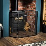 Fire Vida Milton Fire Screen Spark Guard Arched, Metal, Black