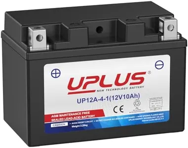 UPLUS UP12A-4-1 Motorcycle Battery, replace for YT12A-BS 12V 10Ah 130A CCA Maintenance Free - SLA Agm Powersport Batteries for ATVs, Personal Watercraft, Snowmobiles 150L x 88W x 110H(mm)
