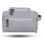 Wooum Large Size 9.5 x 9 x 6 inches Multifunctional Hanging Travel Toiletry Bag Makeup Organizer Cosmetic Case - Storage Travel Kit Fashion Toiletry Bag Bathroom Bag for Men and Women (LightGrey)