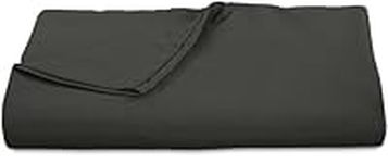 Royale Linens 300 Thread Count 100% Long Staple Combed Cotton Flat Sheet - Super Soft - Top Sheet - Queen Flat Sheet Sold Separately - Breathable, Cool & Crisp Percale Flat Sheet Only (Queen, Black)