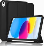 ProElite Smart Case for iPad 10th Generation 2022 [Auto Sleep/Wake Cover] [Left Side Pencil Holder] [Soft Flexible Case] Recoil Series - Black