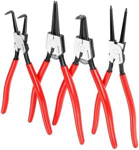 BILITOOLS 4PC 13" Extra Long Snap Ring Pliers Set | Internal and External Straight and 90° Cir-Clip Pliers for Deep Retaining Rings in Gearboxes, Engines and Machinery