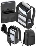 Backpack for PS5/ Slim/Pro Console, Full Protection PS5 Carrying Case Travel Bag, Large Capacity PS5 Storage Bag for Dual Controllers, PS Portal, Laptop, Game Cards, PS5 Backpack with 3 Cable Pouch