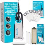 Simplicity Vacuums Upright Vacuum Cleaner with HEPA Vacuum Bags, and Filter Set – Corded Vacuum Cleaner Designed for Carpet & Hard Floor Cleaning with Automatic Height Adjustment