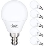 Comzler Ceiling Fan Light Bulbs Candelabra LED Bulbs - 60 watt Equivalent, 4000K Cool White Candelabra E12 Base G45 Globe Light Bulbs for Ceiling Fan,600lm,Non-Dimmable, Pack of 6