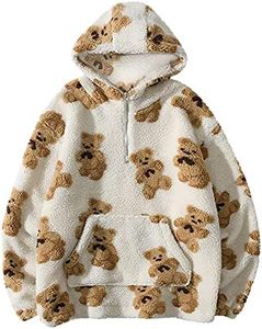 Susenstone Pull en Peluche Impression d'ours Sweat A Capuche Femme Pas Cher Manche Longue Long Hoodies Automne Hiver Sweat Shirt à Capuche Fille Chien Imprimé Blouse Pull avec Capuche Tops