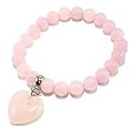 Pink Heart Charm Bracelet Rose Quar