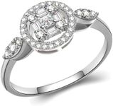 women Engagement Wedding Ring，S925 Sterling Silver 1 Carat High-Carbon Diamond Engagement Rings for Women ， Wedding Ring, or Women's Ring Set , 14K white gold plated Ring Unique promise ring for her (White-Round2, 9)