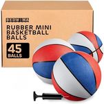 Rubber Mini Basketball Balls For Kids 7 Inch, Size 3 Pack of 45 - Mini Hoop Outdoor Basketball Set & Indoor, For Small Basketball Hoops & Pool Basketball Parties - Kids Basketball Party Favors