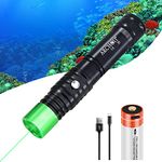 ARCHON J1 Scuba Diving Green Beam Flashlight, Long Range Signal Light, Underwater Waterproof 100M, Rechargeable Battery for Night Dive Training Instructor, Camping and Outdoor Adventure