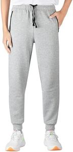 BIG ELEPHANT Boys Sweatpants with Zipper Pockets & Drawstring, Soft Kids Athletic Joggers Pants Grey