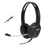 Cyber Acoustics 3.5mm Stereo Headset with Headphones and Noise Cancelling Microphone for Pcs, Tablets, and Cell Phones in The Office, Classroom or Home (AC-4000)