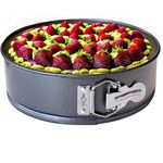 RHOLET Cake Tin 9 Inch for Baking, 23cm Springform Baking Tin for Cheesecake, Non-Stick Deep Round Cake Pans, Bakeware, Unique Rhombus Design-Oven Safe, Home and Kitchen