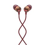 House of Marley Smile Jamaica In-Ear Headphones - Sustainably Crafted, Eco-Friendly, Noise Isolating Wired Earphones, 9.2mm Driver, Tangle-Free Cable, 1 Button Microphone Control - Red