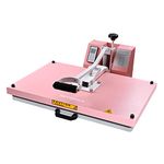 BetterSub 16‘’x 24'' Large Print T-Shirt Machine DIY Digital Industrial Quality Heat Press Machine Clamshell Transfer Sublimation Print Press Machine Pink 40cm x 60cm