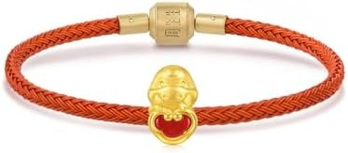 CHOW SANG SANG 999 24K Gold Charme Zodiac Snake Lucky Red Ruyi Charm Bracelet for Women 17cm 95499C
