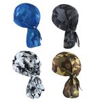 Cooling Helmet Liner - Do Rag Skull Cap for Men - Head Scarf, Bandana, Head Wrap, Beanie for Motorcycle, Cycling, Sports, Assorted Camo, One Size