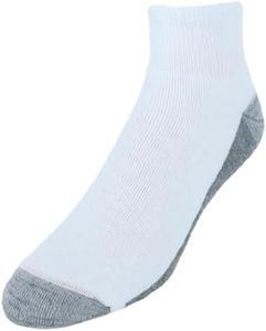 Hanes Men's Max Cushion Ankle Socks, 6-Pair Pack, White/Grey Foot Bottom, 6-12