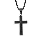 Gnzoe Gift Unisex's Men Silver Stainless Steel Cross Pendant Necklace Chain Golds